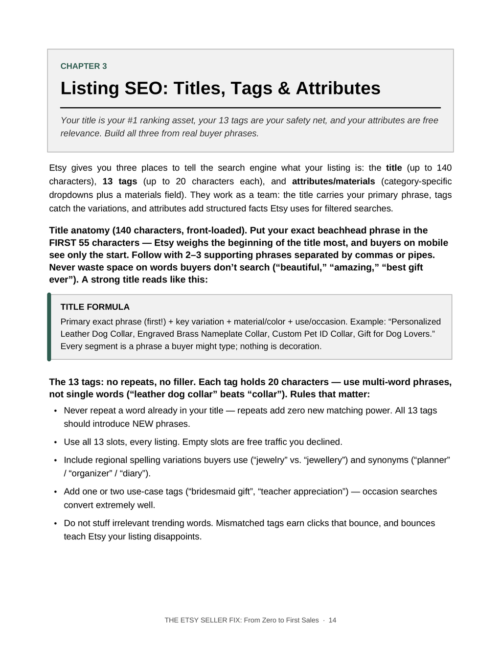 The Etsy Seller Fix: From Zero to First Sales (Etsy Launch Playbook PDF)