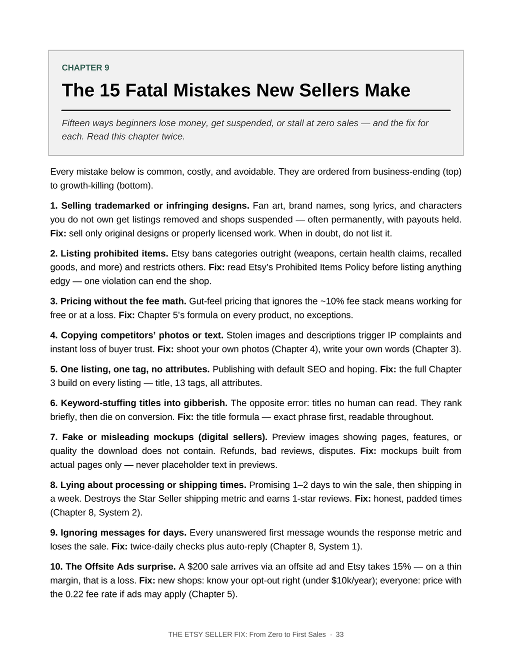 The Etsy Seller Fix: From Zero to First Sales (Etsy Launch Playbook PDF)