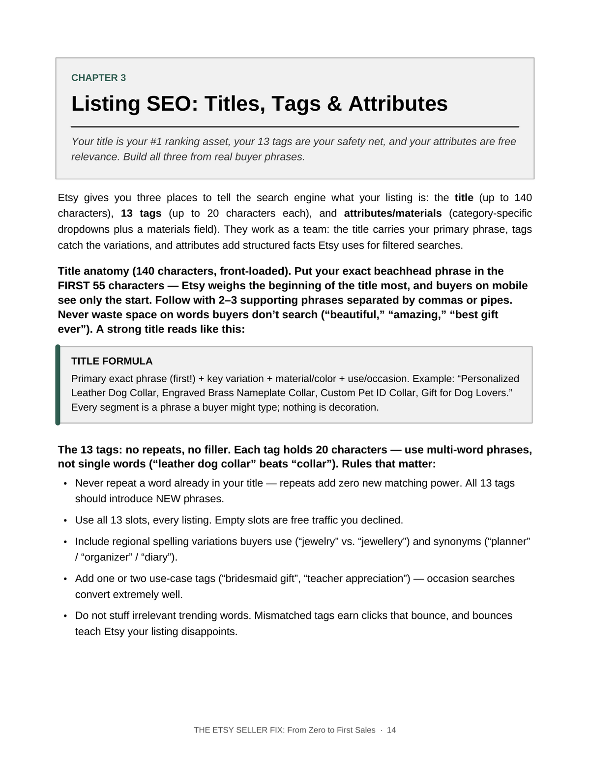 The Etsy Seller Fix: From Zero to First Sales (Etsy Launch Playbook PDF)