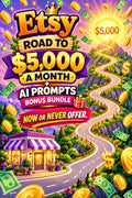 $5000 Monthly with Etsy — Complete A-to-Z Guide + 72 AI Prompts Bonus