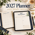 2027 Planner Printable, Dated Daily Weekly Monthly Planner 2027, Minimalist Life Planner PDF, 2027 Calendar Organizer