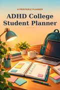 ADHD College Planner, Undated Student Planner for Focus and Deadlines, Assignment Tracker, Weekly Study Planner, Printable PDF