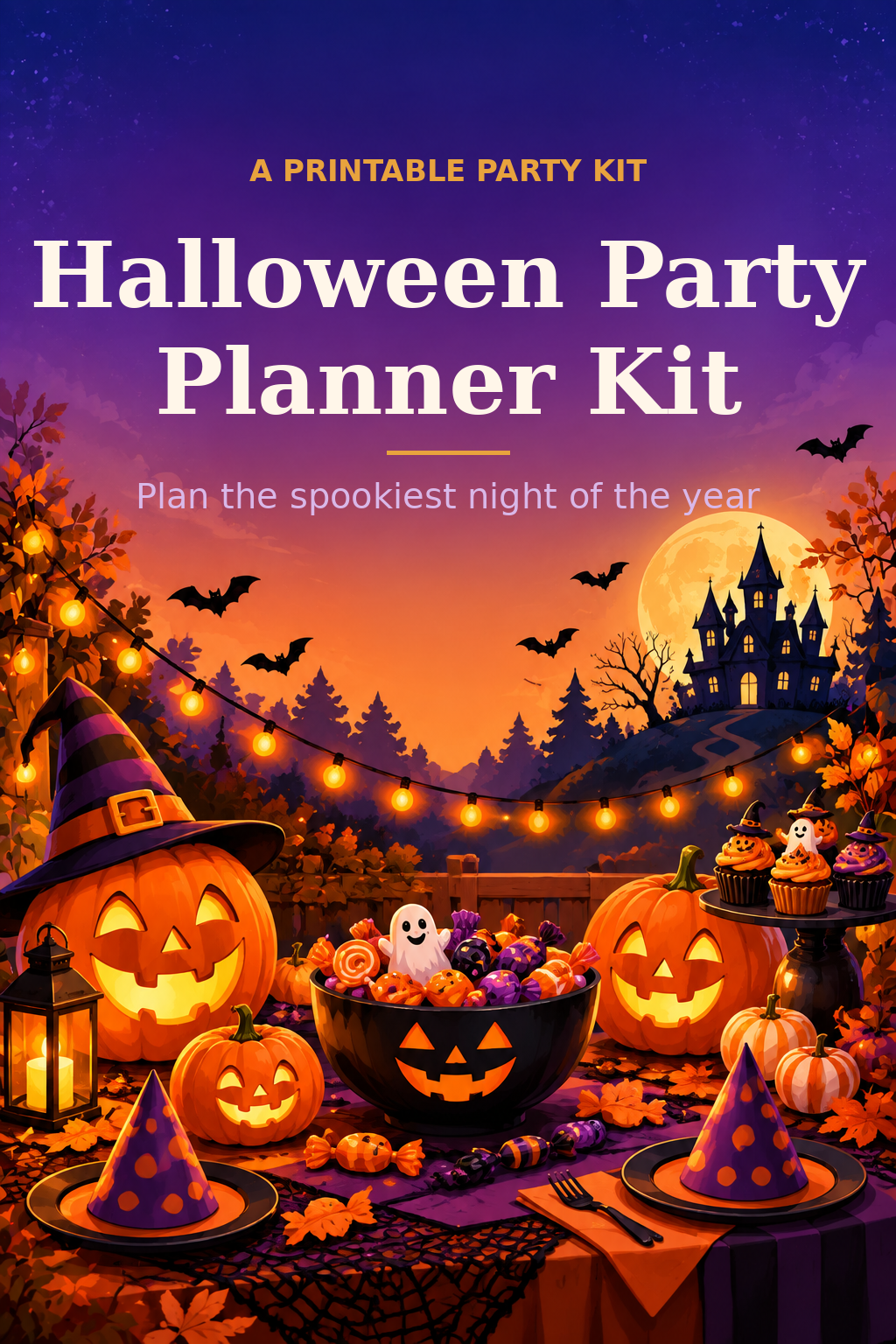 Halloween Party Planner Kit, Party Planning Checklist, Guest List, Costume Planner, Menu and Decor, Printable PDF