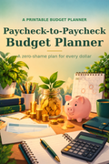 Paycheck Budget Planner, Paycheck to Paycheck Budgeting Workbook, Bill Calendar, Debt Snowball Tracker, Printable PDF