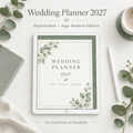Sage modern digital wedding planner on iPad showing budget tracker page