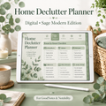 Sage declutter planner on iPad showing 30-day challenge checklist