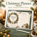 Botanical Christmas planner on iPad showing gift list page
