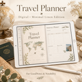 Minimal travel planner on iPad showing itinerary page