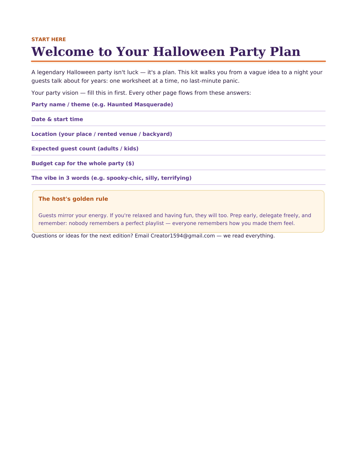 Halloween Party Planner Kit, Party Planning Checklist, Guest List, Costume Planner, Menu and Decor, Printable PDF
