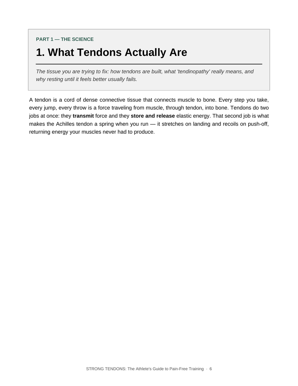 Strong Tendons: The Athlete's Guide to Pain-Free Training