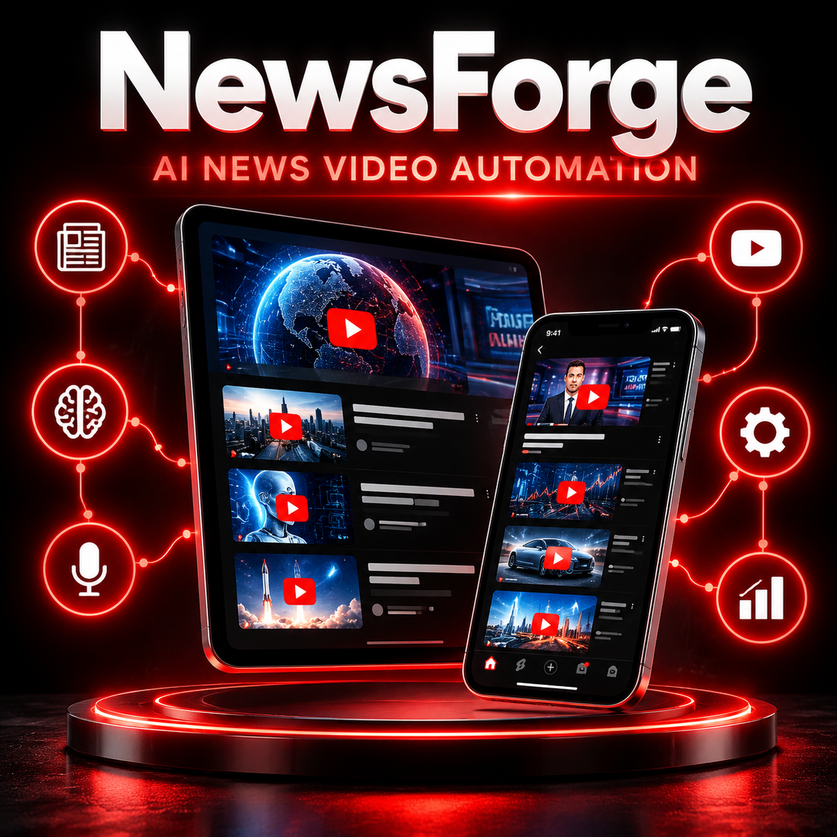 NewsForge n8n workflow for daily AI tech news YouTube videos